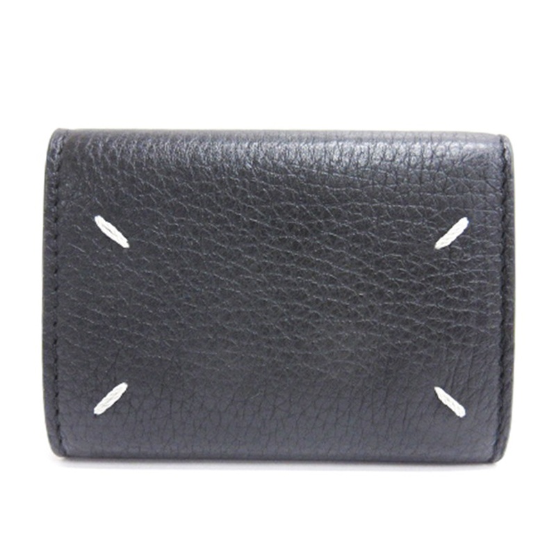 Maison Margiela ブラックレザー 三つ折り財布（黒 レザー 三つ折り 