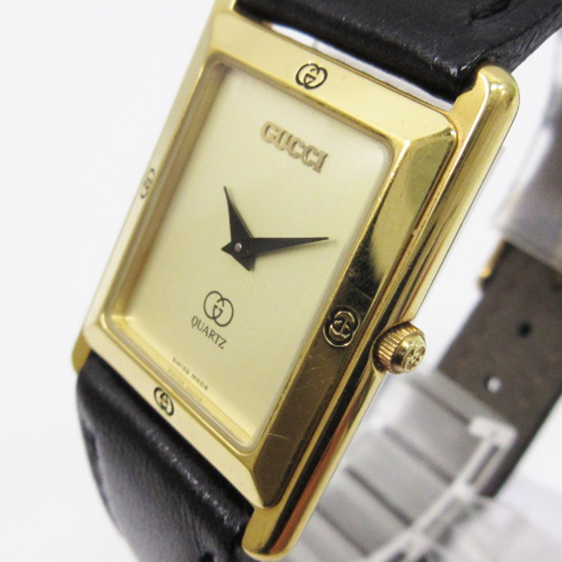グッチ GUCCI 腕時計 スクエア クォーツ 2針 4100M ゴールドカラー