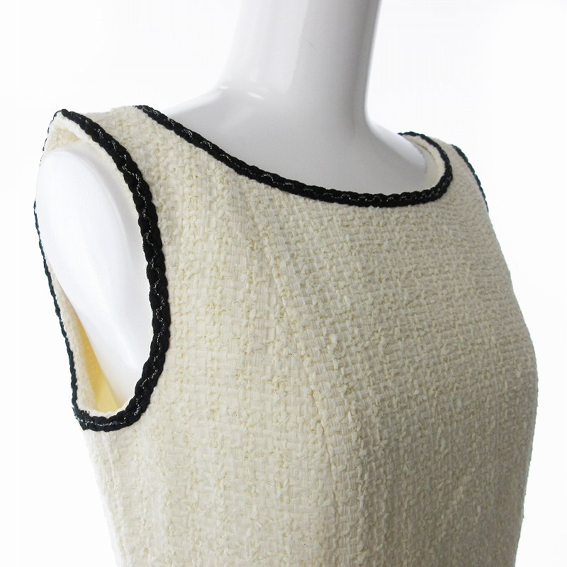 エムプルミエ M-Premier ノースリーブワンピース ツイード ひざ丈 34