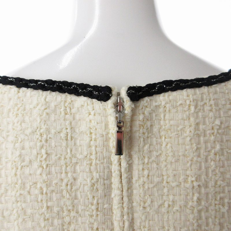 エムプルミエ M-Premier ノースリーブワンピース ツイード ひざ丈 34