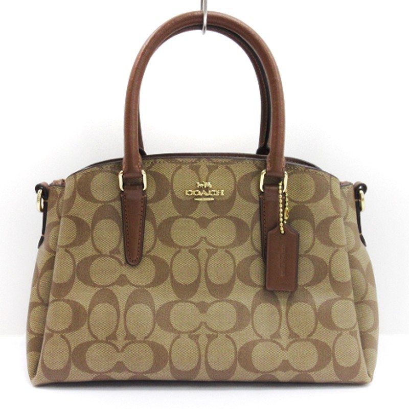 コーチ COACH 良品 シグネチャー ミニセージ 2WAY ショルダーバッグ 