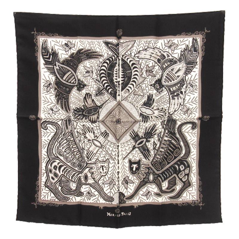 中古】 エルメス スカーフ プチカレ シルク 100% パナマのクナ族の伝説  