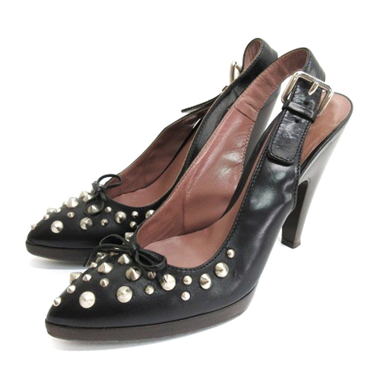 フラットパンプス ミュウ miumiu スタッズ 靴 レディース 靴