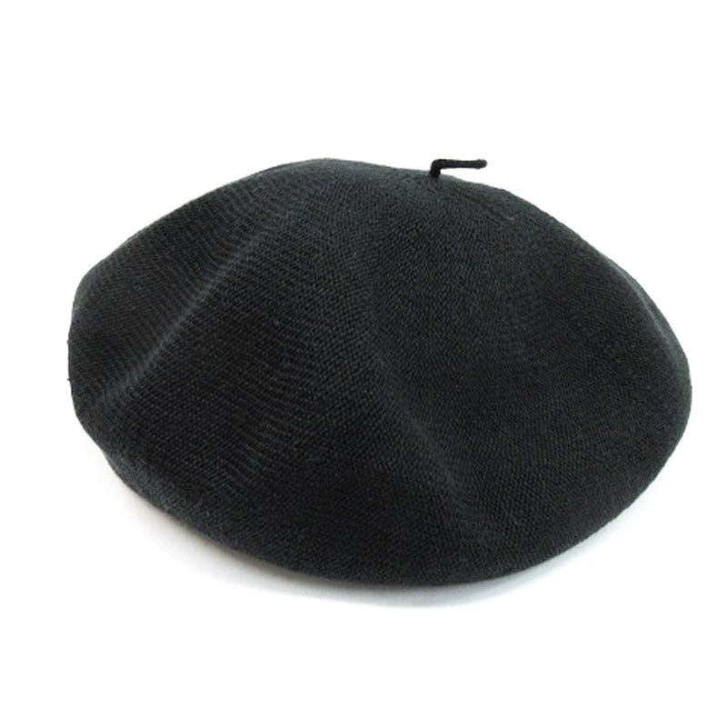 カシラ CA4LA リネン ベレー帽 帽子 ブラック 250128E レディース 016