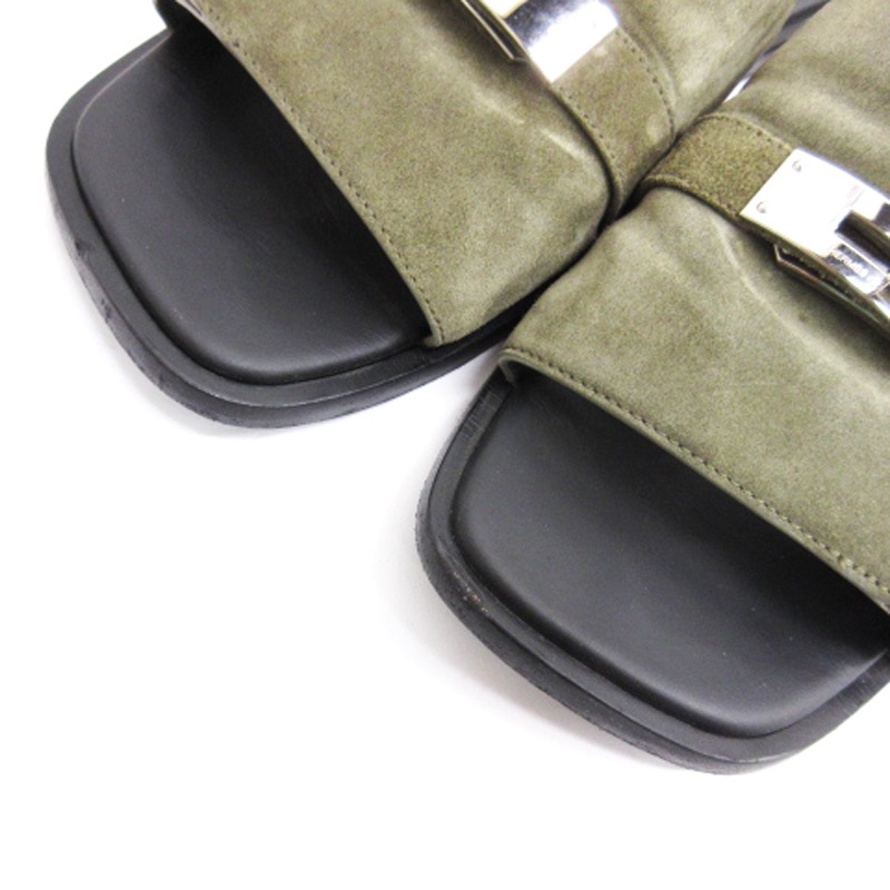 エルメス HERMES ガブリエル サンダル ケリーバックル スエード レザー