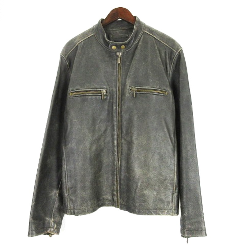WILSONS LEATHER ライダース ジャケット レザー シングル ブラック系 L