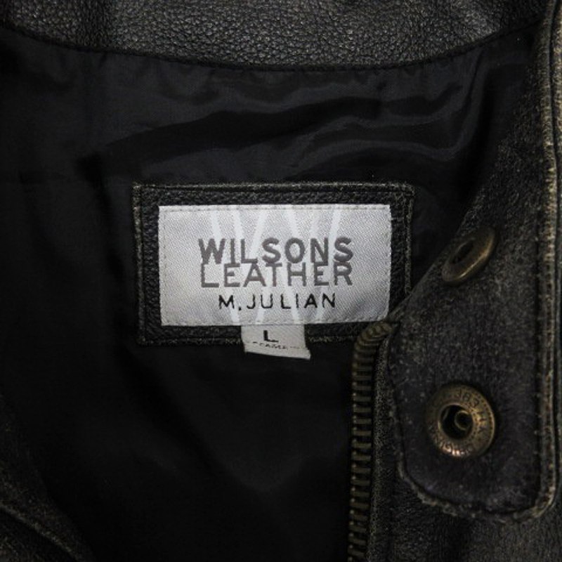 WILSONS LEATHER ライダース ジャケット レザー シングル ブラック系 L