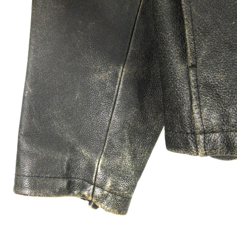 WILSONS LEATHER ライダース ジャケット レザー シングル ブラック系 L