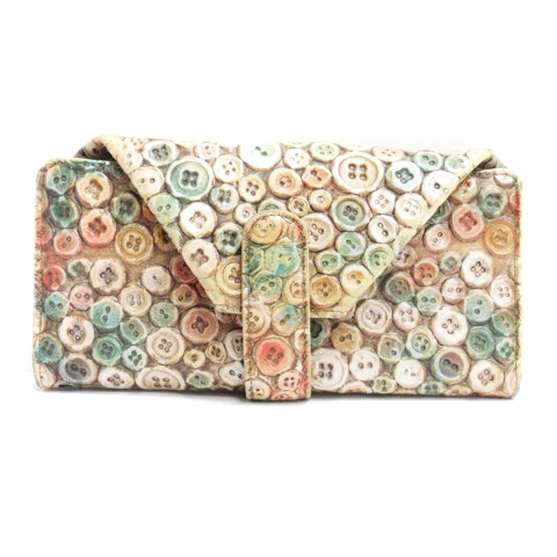 麦*コ様 HIROKO HAYASHI 花柄財布 ヒロコハヤシ HIROKO HAYASHI ボタン柄 長財布 ウォレット