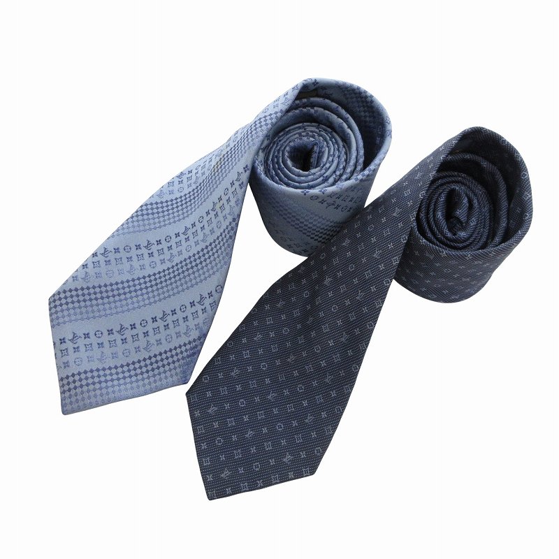 ルイヴィトン LOUIS VUITTON ネクタイ 2本セット モノグラム 総柄 LV