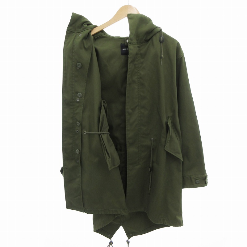ニコアンド Niko and.. モッズコート ミリタリー フード ジップアップ