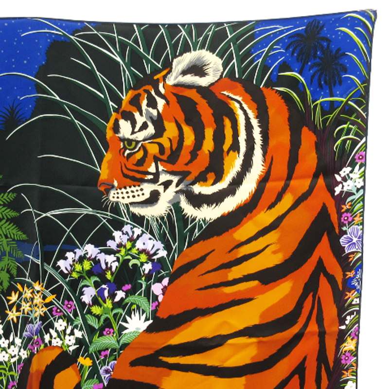 エルメス TIGRE DU BENGALE ベンガル 虎柄　カレ 90 スカーフ HERMES カレ 90 TIGRE DU BENGALE / ベンガルの虎 スカーフ