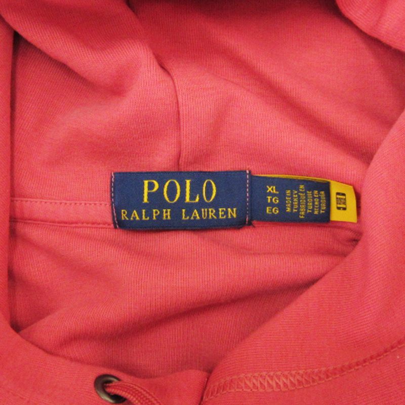 ポロ ラルフローレン POLO RALPH LAUREN スウェットパーカー プルオーバー 刺繍 ピンク系 XL レディース ポロラルフローレン オーバーサイズ パーカー サイドスリット
