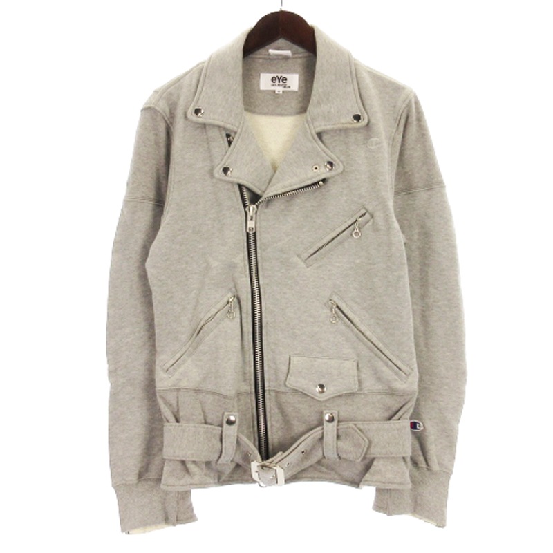eYe JUNYA WATANABE MANとチャンピオン グレー パーカー S COMME des GARCONS eYe JUNYA WATANABE MAN Champion 再構築 ジップ