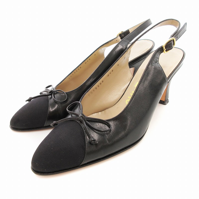 ブラックスリングバックパンプス フェラガモ Salvatore Ferragamo