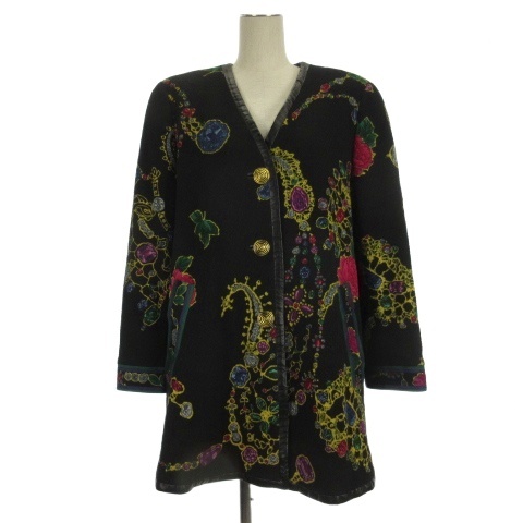 レオナールLEONARD 花柄ノーカラージャケット