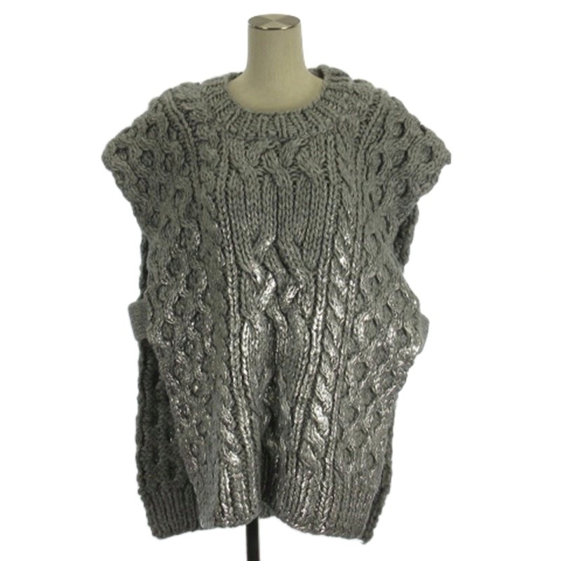 メゾンスペシャル MAISON SPECIAL Metallic Foil Cable Vest 