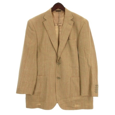 ダーバン DURBAN リネン混 チェック テーラード ジャケット ベージュ