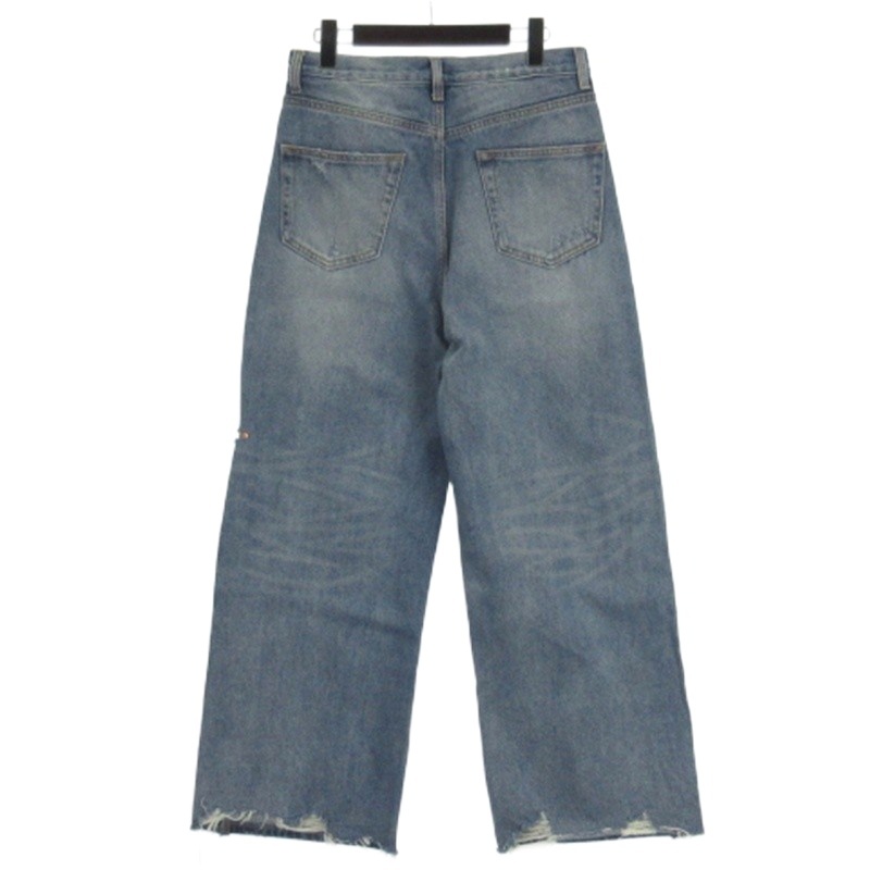 イエン YENN HIGH DAMAGED WIDE PT デニム ワイド パンツ ダメージ加工  