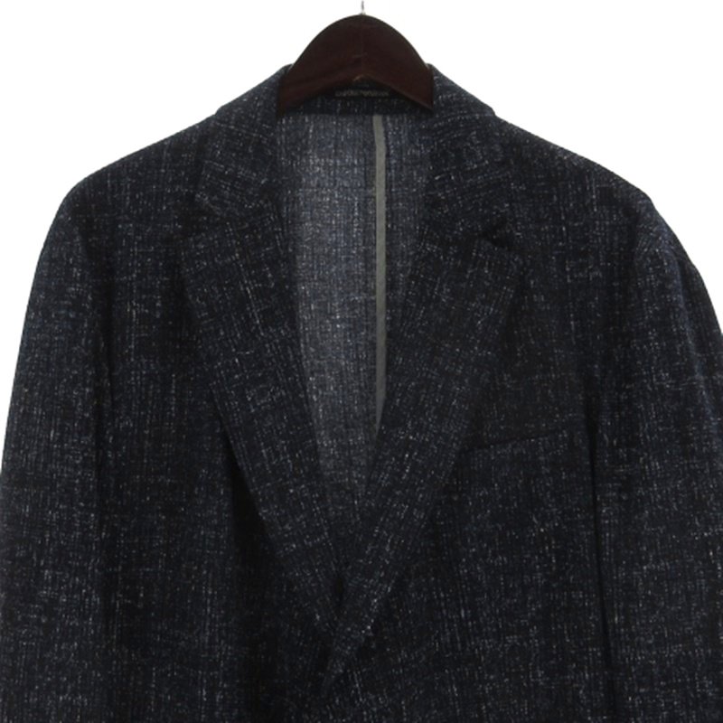 【未使用】エンポリオアルマーニ テーラードジャケット シアサッカー 50 XL エンポリオアルマーニ EMPORIO ARMANI シアサッカー テーラード