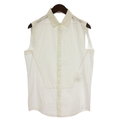 バレンシアガ BALENCIAGA ノースリーブ シャツ シアー コットン 