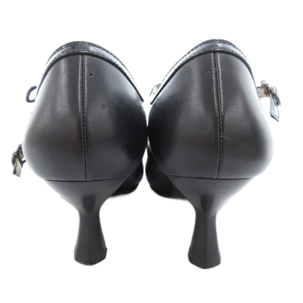 アシックス asics GIRO パンプス アーモンドトゥ レザー 22.5cm 黒