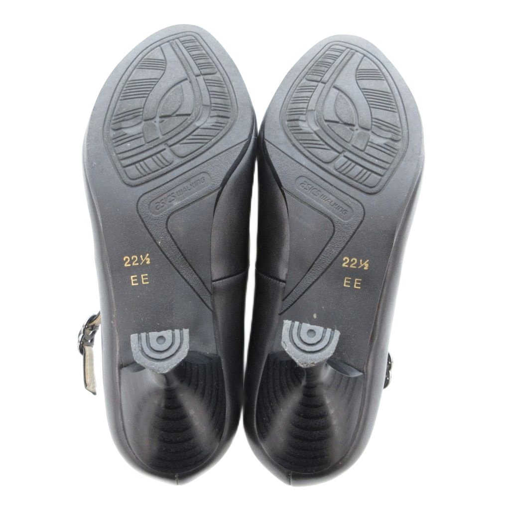 アシックス asics GIRO パンプス アーモンドトゥ レザー 22.5cm 黒