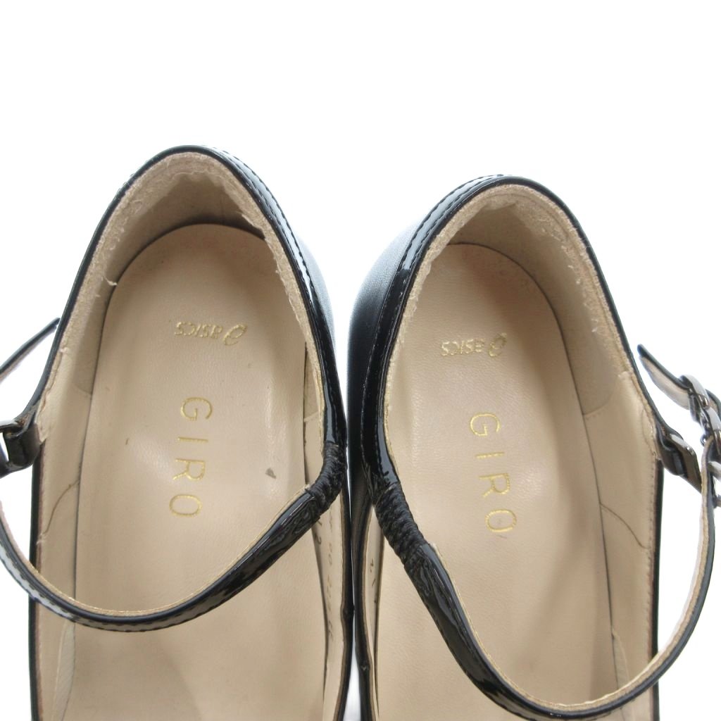 アシックス asics GIRO パンプス アーモンドトゥ レザー 22.5cm 黒