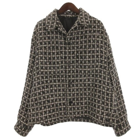 ザラ ZARA ツイード ジャケット チェック ブラック L 251028E メンズ 