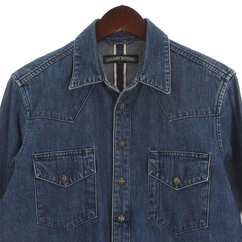 クロムハーツ CHROME HEARTS デニム ウエスタンシャツ 長袖 袖クロス 