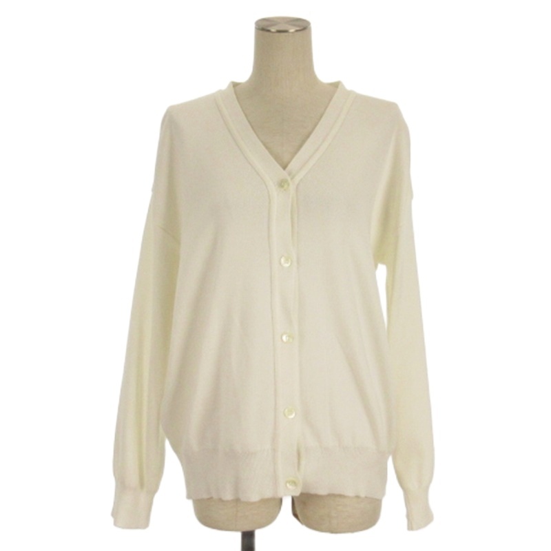 ウィムガゼット ホワイトVネックニット ウィムガゼット カシミヤ100