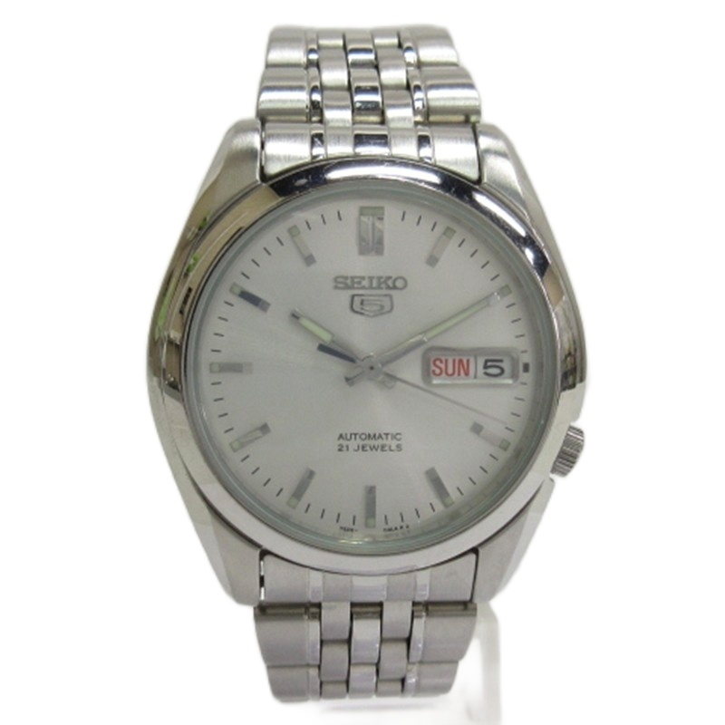 SEIKO 5 7S26-01V0 自動巻き 白文字盤 日差良好 余りコマ付 セイコー SEIKO セイコー5 ファイブ 腕時計 自動巻き 裏スケルトン