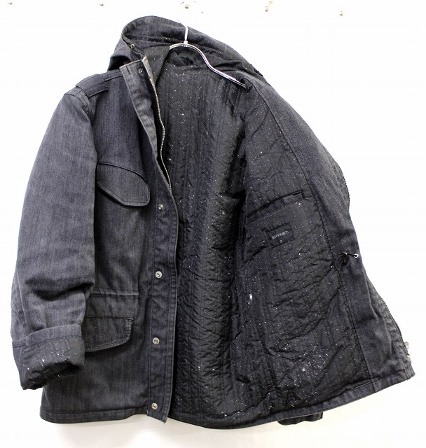 ソフネット SOPHNET. ヘリンボーンデニム マウンテンパーカー 濃灰 