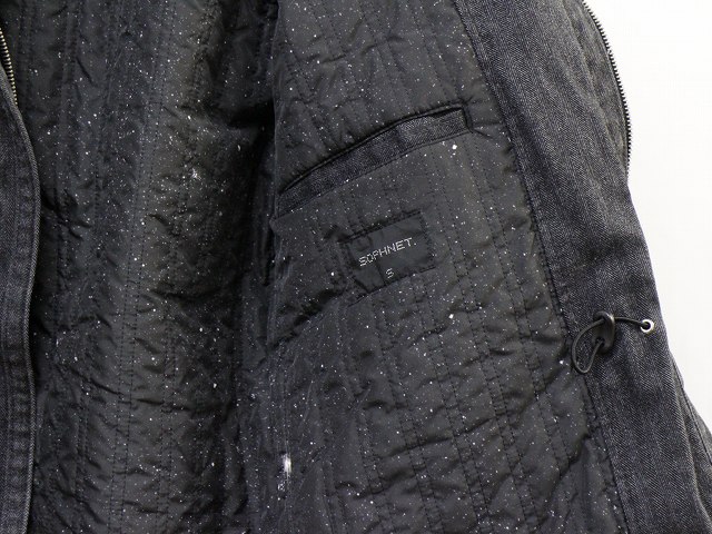 ソフネット SOPHNET. ヘリンボーンデニム マウンテンパーカー 濃灰 