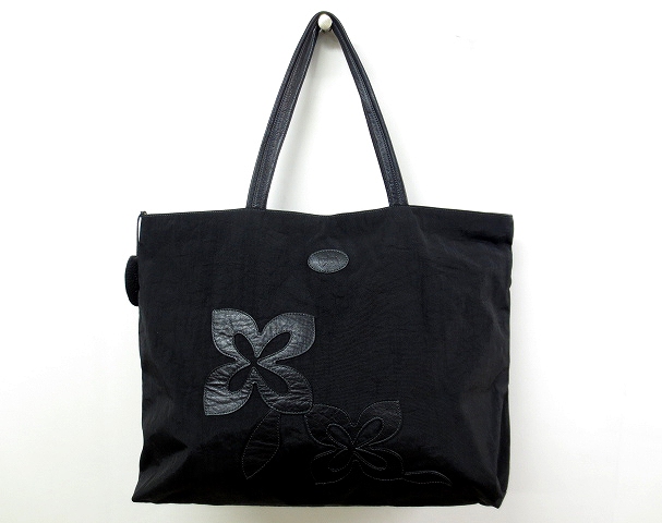 イビザ IBIZA フラワーデザイン レザー × ナイロン 大き目 トート  