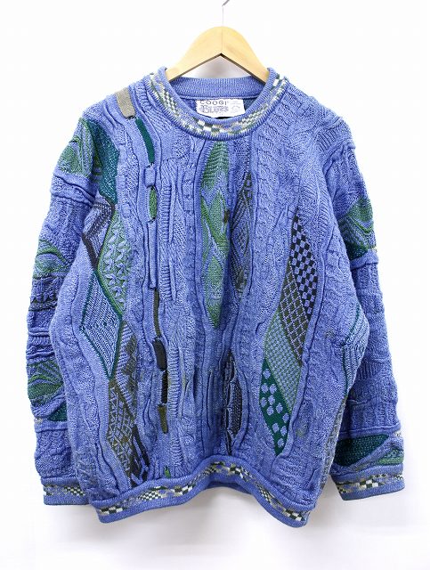 クージー COOGI BLUES 3D編み 立体編み クルーネック コットン ニット 