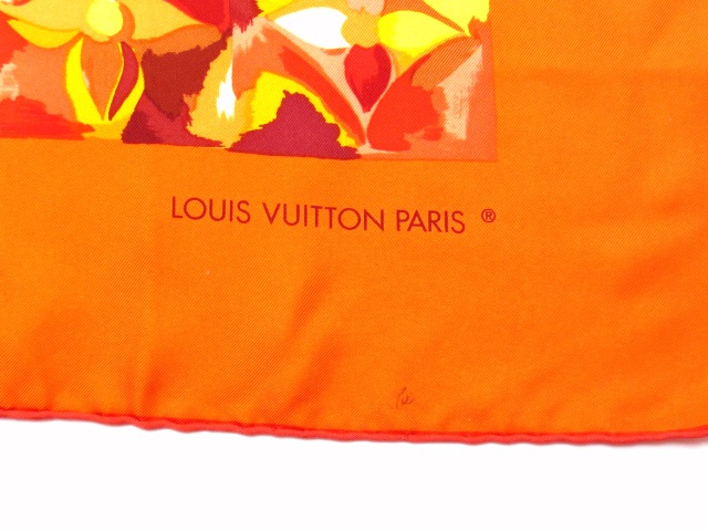 ルイヴィトン LOUIS VUITTON シルク 大判 スカーフ カレ モノグラム オレンジ レディース メール便送料無料 ルイヴィトン 20L08 オレンジ モノグラム スカーフ バンダナ/スカーフ