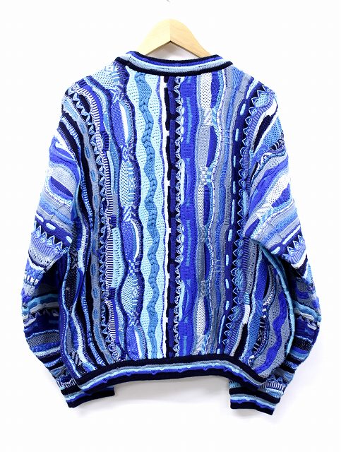 クージー COOGI 3D編み 総柄 クルーネック コットン ニット セーター 
