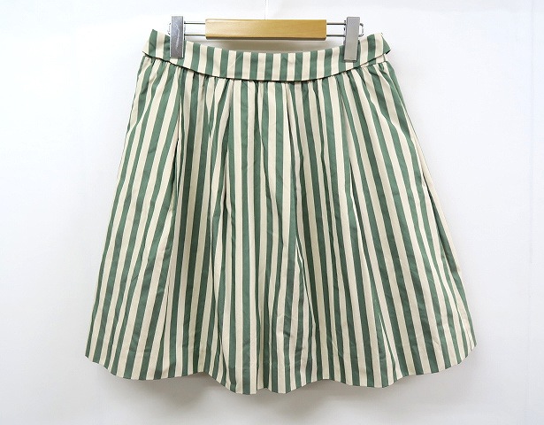 組曲 KUMIKYOKU 春色 ストライプ 膝丈 スカート 3 レディース 019  