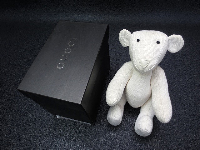 グッチ GUCCI 032896 GGキャンバス DENIM テディベア ぬいぐるみ オフホワイト