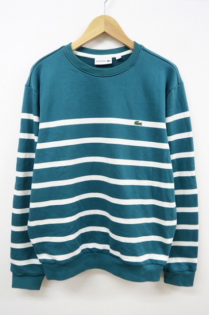 ラコステ LACOSTE ワニ刺繍 ボーダー スウェット シャツ トレーナー 5 