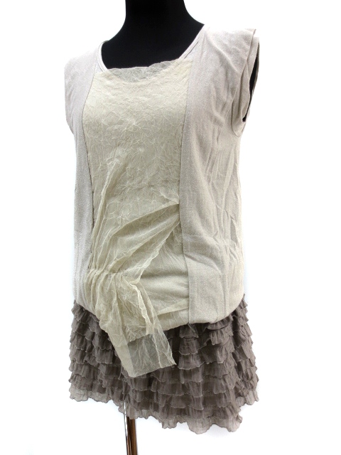 シーホースプ Si Ho Sup シワ加工シフォン 切替 ラメニットレース フリルティアード ワンピース 春夏 レディース 019 ベクトルパーク