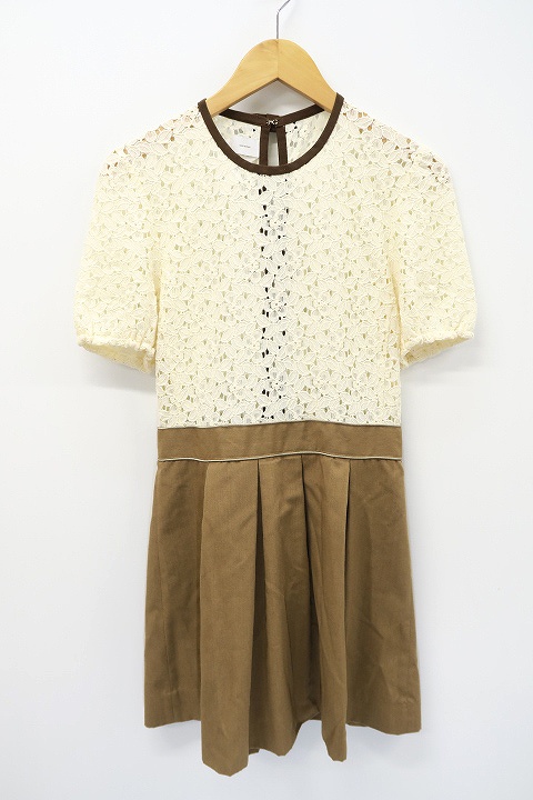 オッサモンド Ossa Mondo 半袖 ドッキング レース ワンピース 38 019 ベクトルパーク