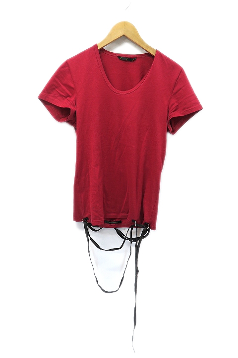 アトウ Ato レザー ベルト 装飾 半袖 Tシャツ カットソー 46 赤 メンズ 019 ベクトルパーク