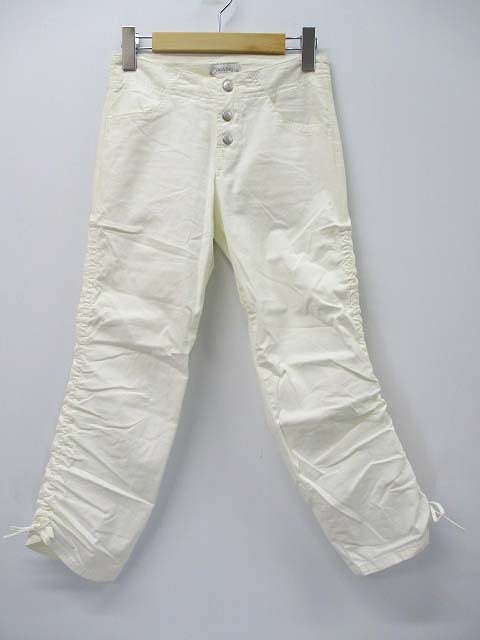 シマロン Cimarron スナップボタン シャーリング コットン パンツ 32 25 ホワイト 春夏 レディース 019 ベクトルパーク