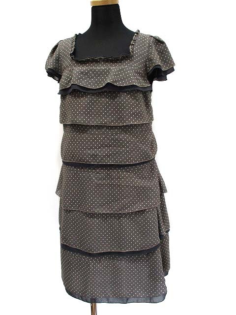 プライベートレーベル Private Label 美品 シフォン ドット ティアード ワンピース 2 グレー 春夏 レディース 019 ベクトルパーク