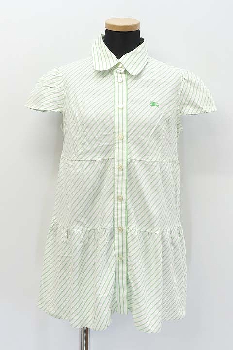 バーバリーブルーレーベル Burberry Blue Label ショートスリーブ バイアスストライプ ミニ ワンピース 38 019 ベクトルパーク