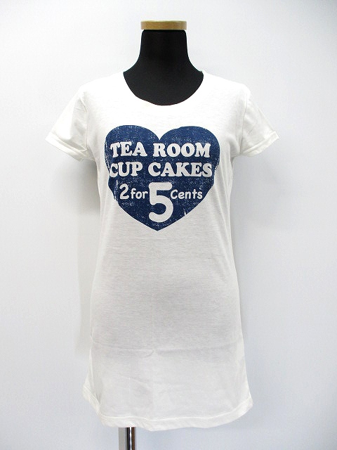 ヴィニー Vigny ハートプリント 半袖 ロング Tシャツ カットソー 38 白 レディース 019 ベクトルパーク