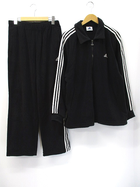 アディダス Adidas 3本ライン パイル セットアップ 上下 黒 メンズ 019 ベクトルパーク