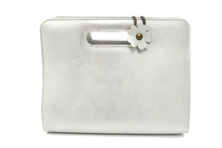 ノマド Nomado エナメル バッグインバッグ ハンドバッグ シルバー レディース 019 ベクトルパーク